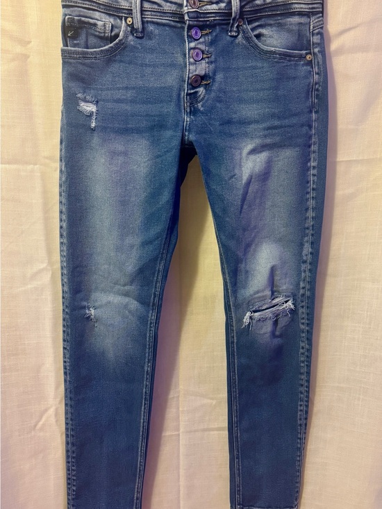 KanCan Denim - Kancan Mid-Rise Button Fly Distressed Skinny Jeans Size 9/28 30” Inseam